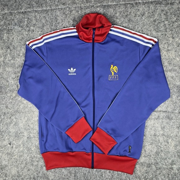 FRANCE VINTAGE 2006 NATIONAL TEAM FOOTBALL TRACK JACKET ADIDAS Sz L Men's NWT